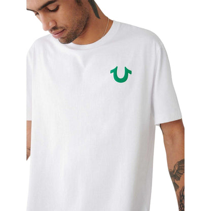 Optic White - Side - True Religion Mens Heritage Back Print T-Shirt