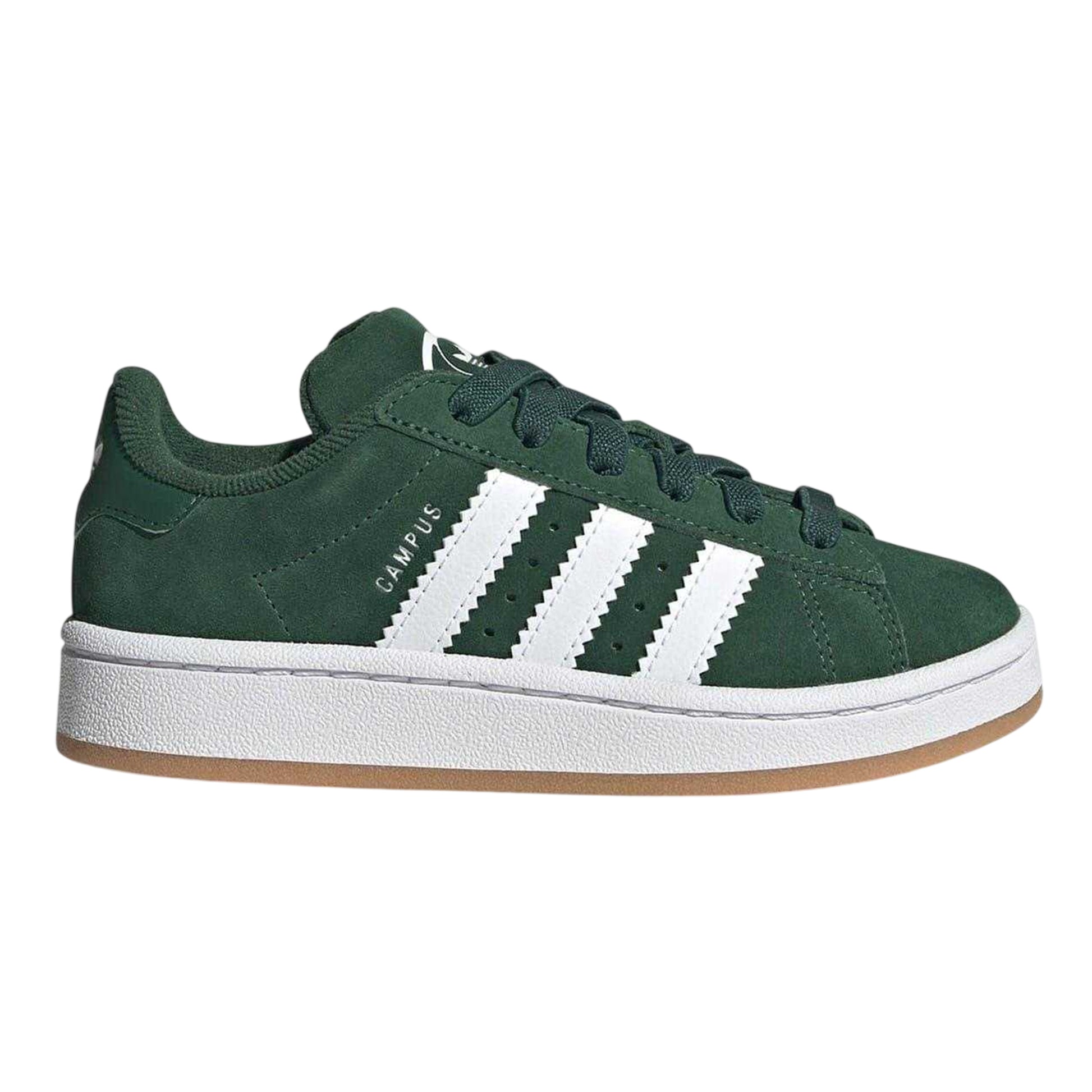 Green-White - Lifestyle - Adidas Childrens-Kids Campus 00s 3 Stripes Suede Flat Trainers
