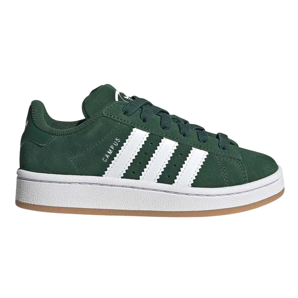 Green-White - Lifestyle - Adidas Childrens-Kids Campus 00s 3 Stripes Suede Flat Trainers