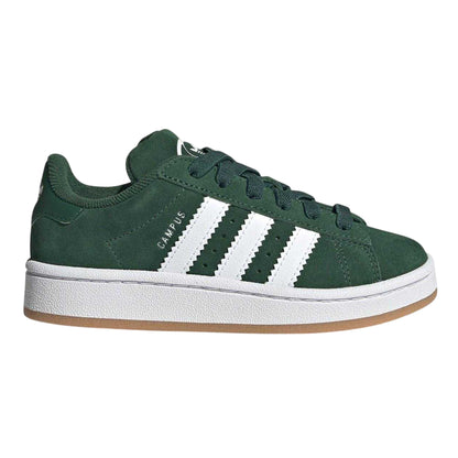 Green-White - Lifestyle - Adidas Childrens-Kids Campus 00s 3 Stripes Suede Flat Trainers