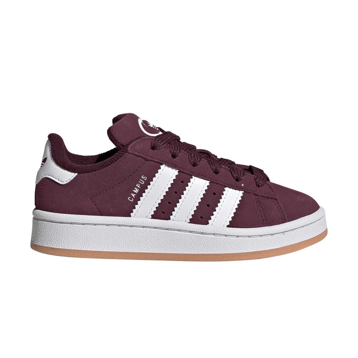 Maroon-White - Lifestyle - Adidas Childrens-Kids Campus 00s 3 Stripes Suede Flat Trainers
