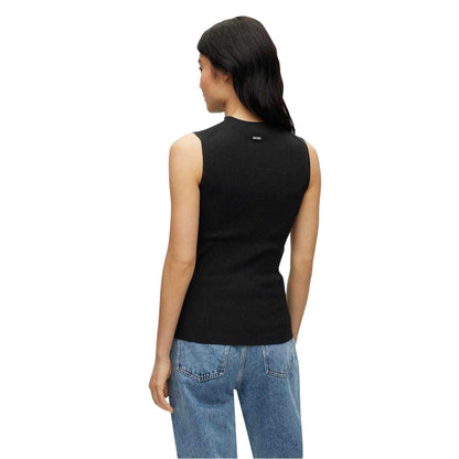 Black - Back - Boss Womens-Ladies Feskies Knitted Slim Top