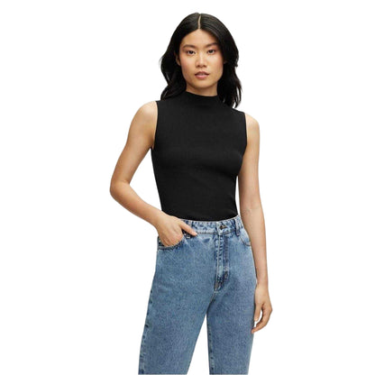 Black - Side - Boss Womens-Ladies Feskies Knitted Slim Top