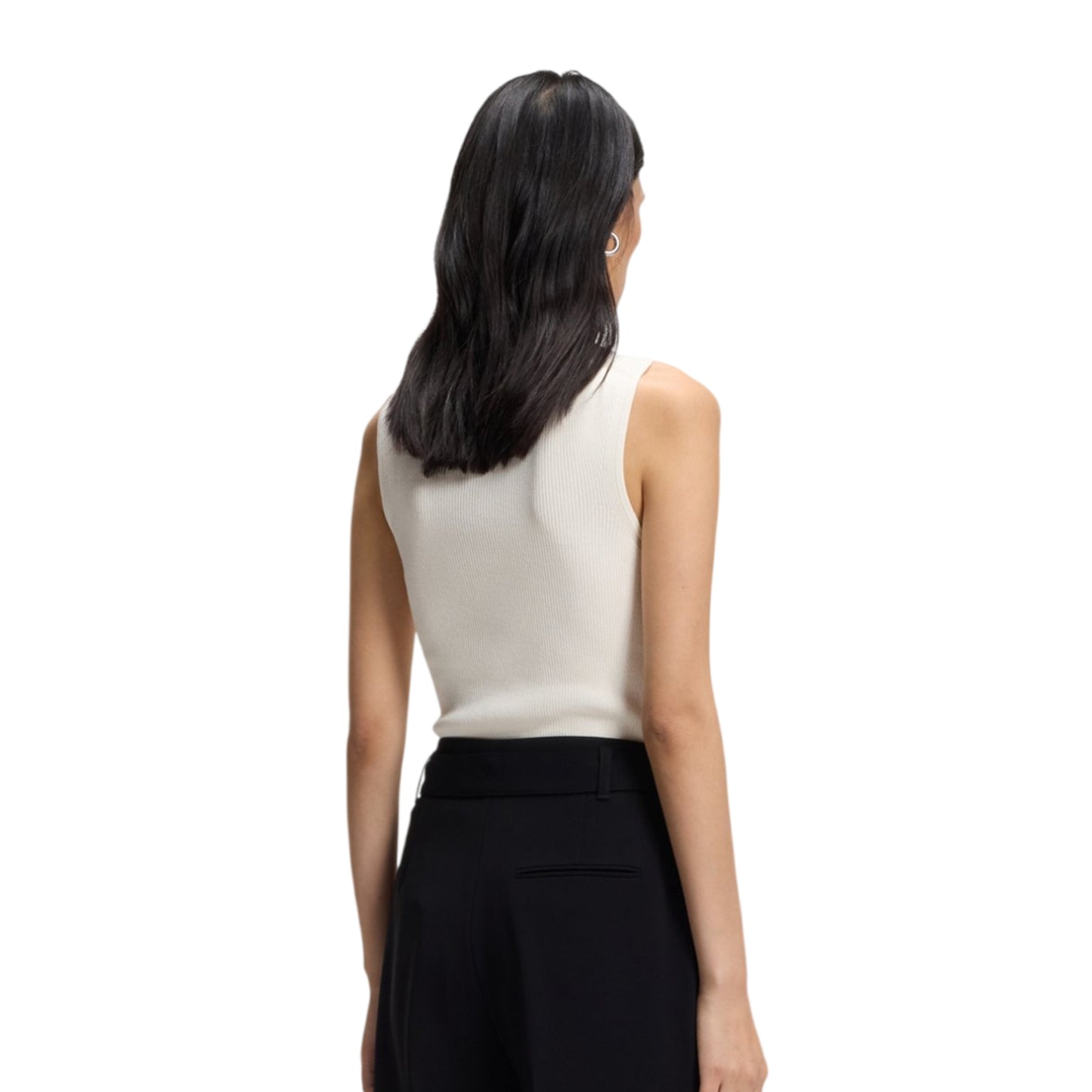 White - Back - Boss Womens-Ladies Feskies Knitted Slim Top