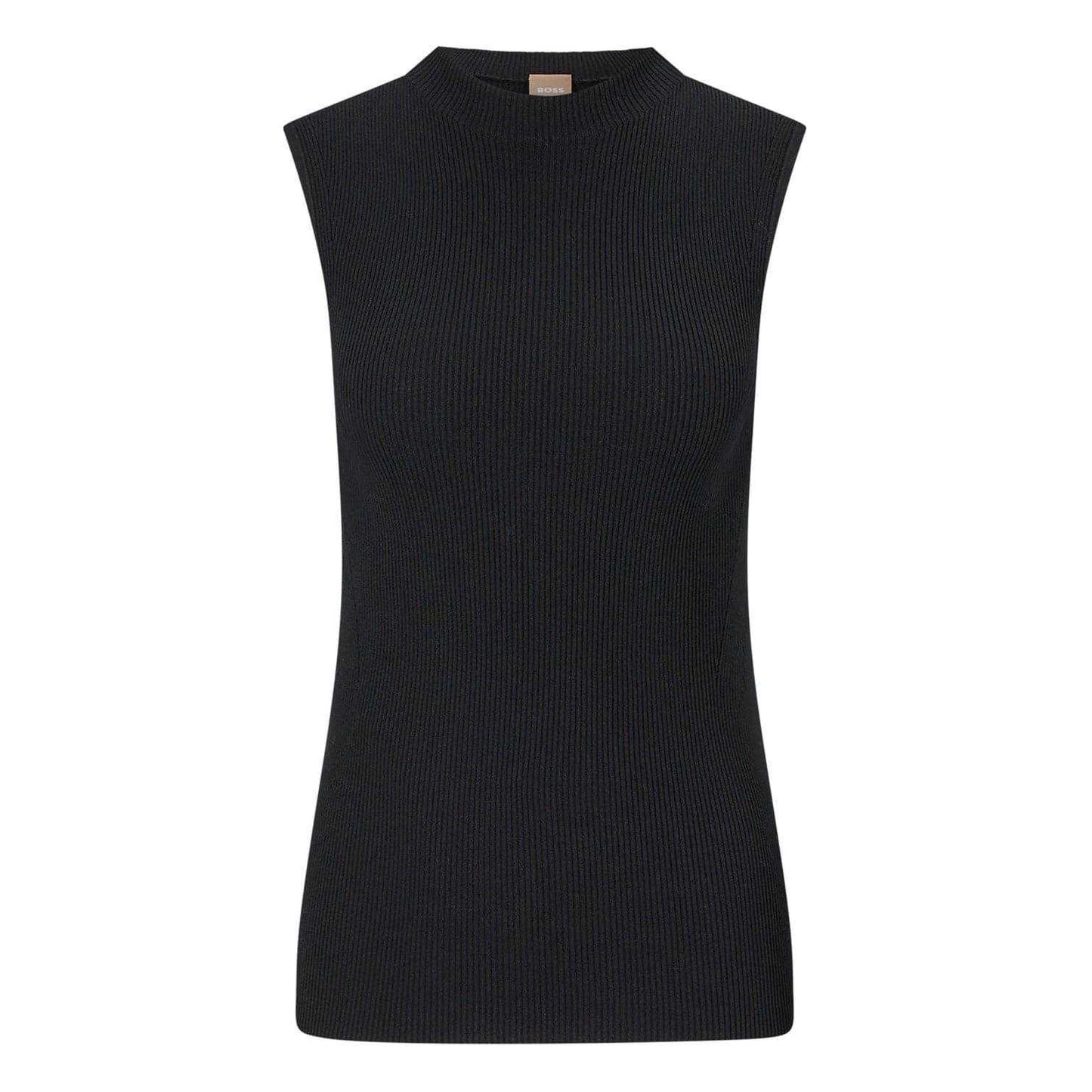 Black - Front - Boss Womens-Ladies Feskies Knitted Slim Top