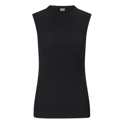 Black - Front - Boss Womens-Ladies Feskies Knitted Slim Top
