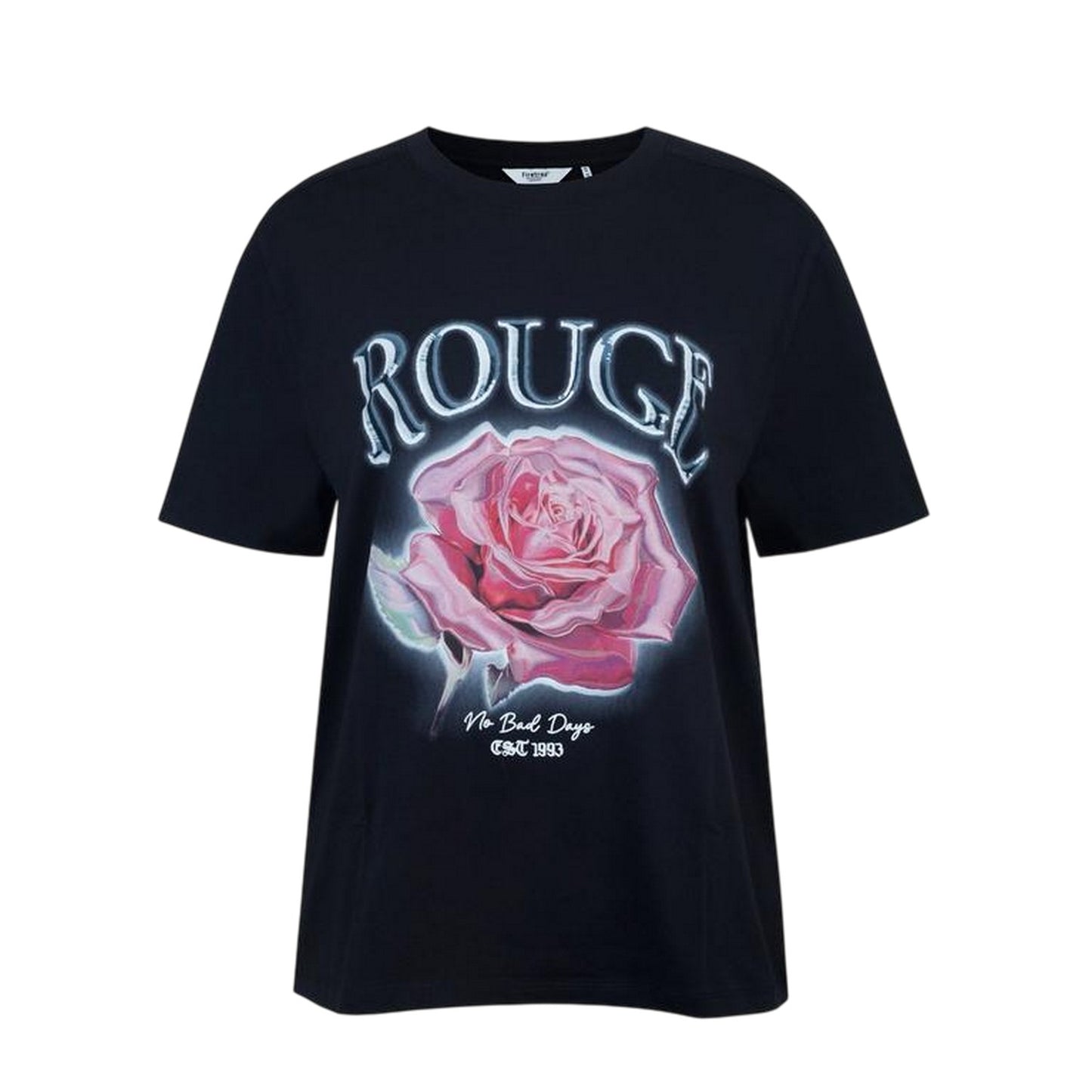 Rose - Front - Firetrap Womens-Ladies Grunge Rose Crew Neck Regular T-Shirt