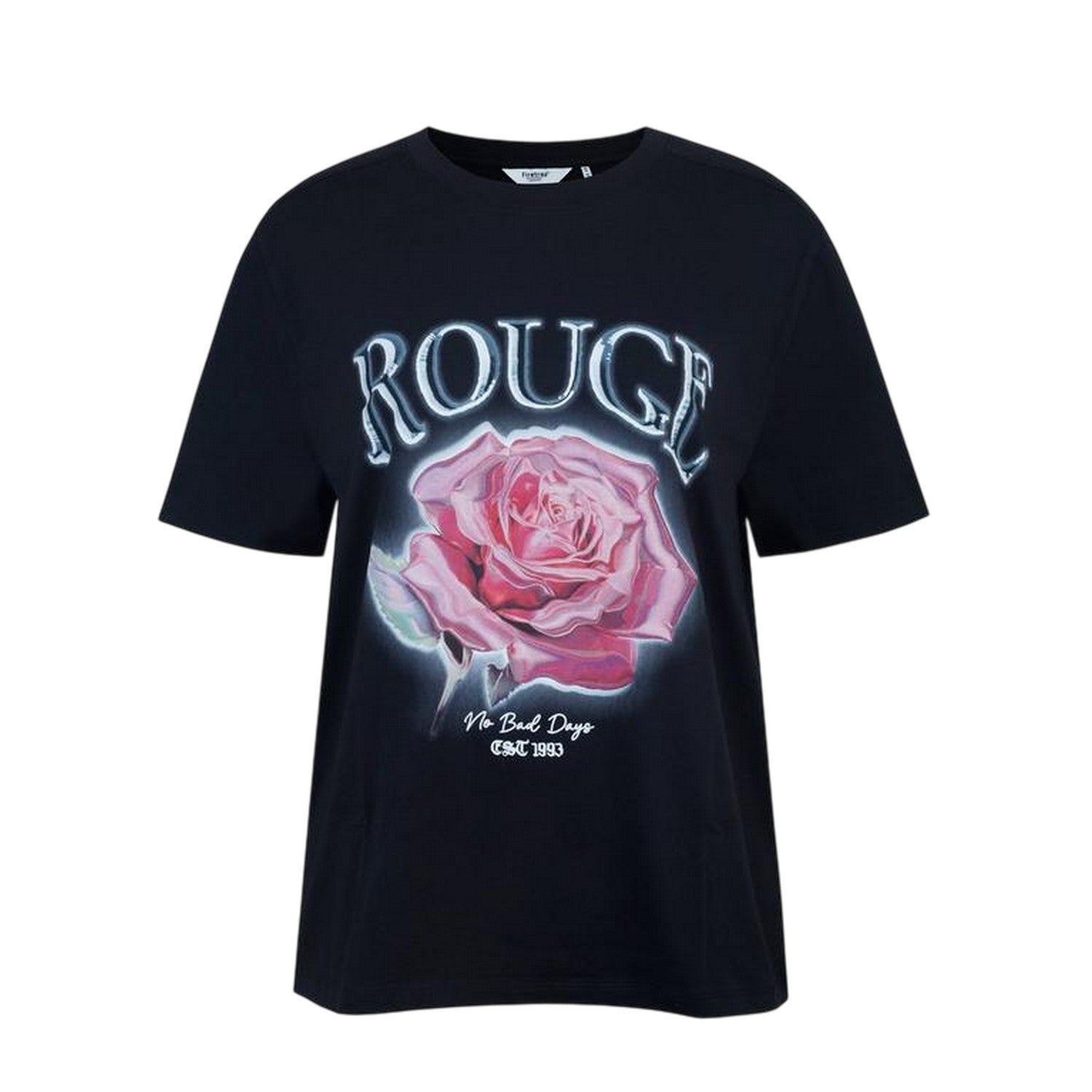 Rose - Front - Firetrap Womens-Ladies Grunge Rose Crew Neck Regular T-Shirt