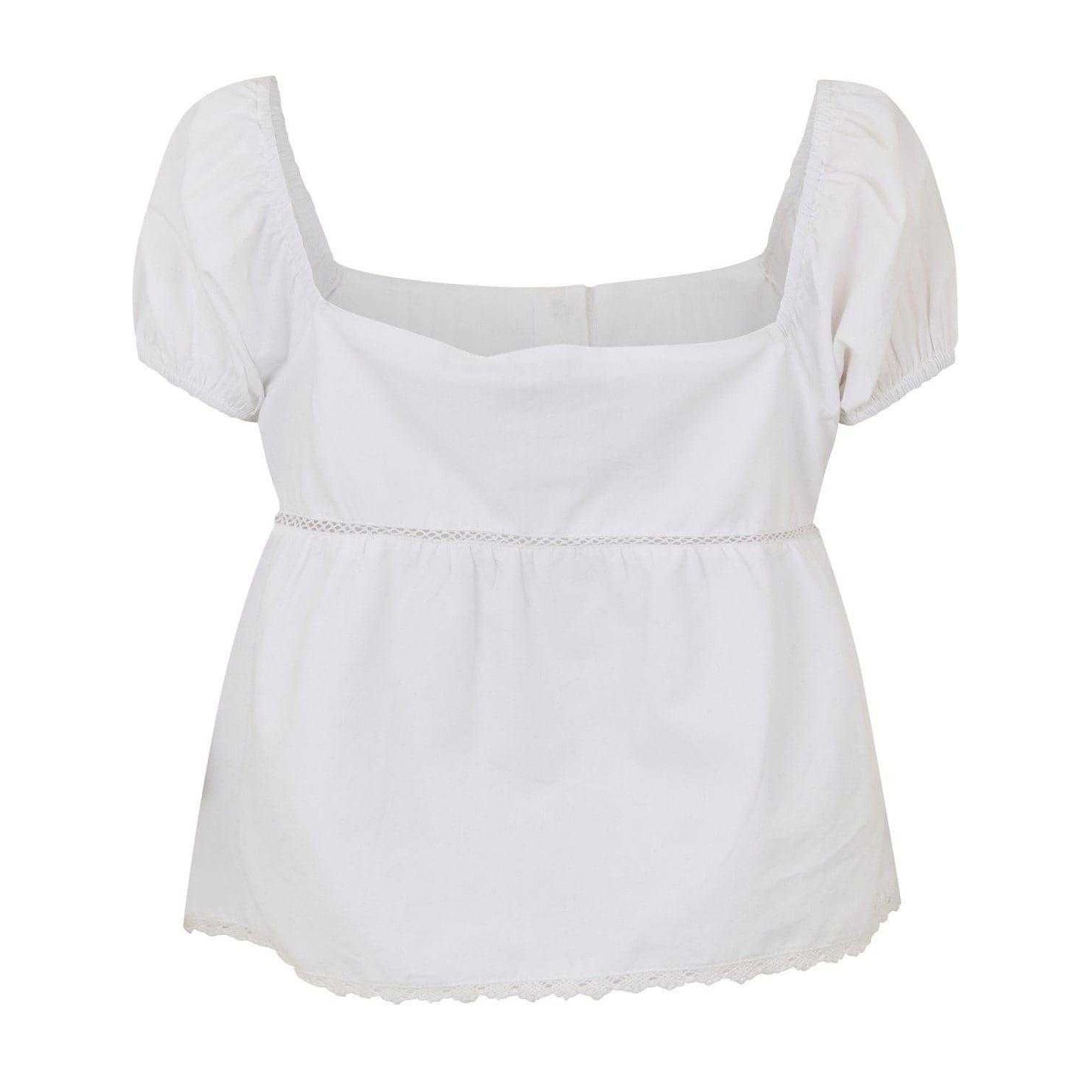 Bright White - Back - Jack Wills Womens-Ladies Embroidered Top