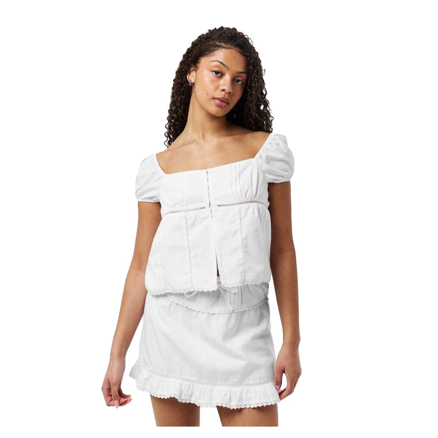 Bright White - Side - Jack Wills Womens-Ladies Embroidered Top
