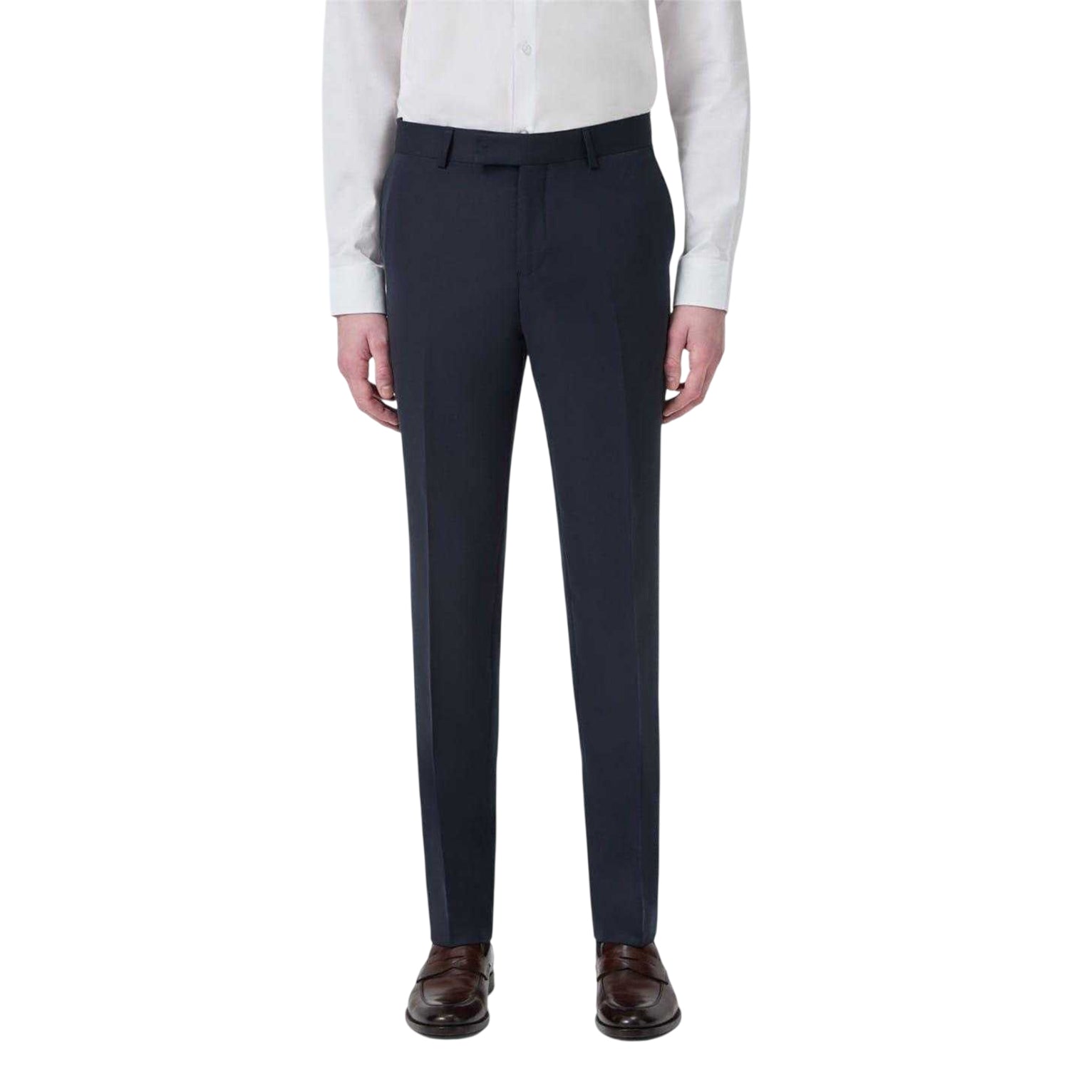 Navy - Side - Twisted Tailor Mens Formal Trousers
