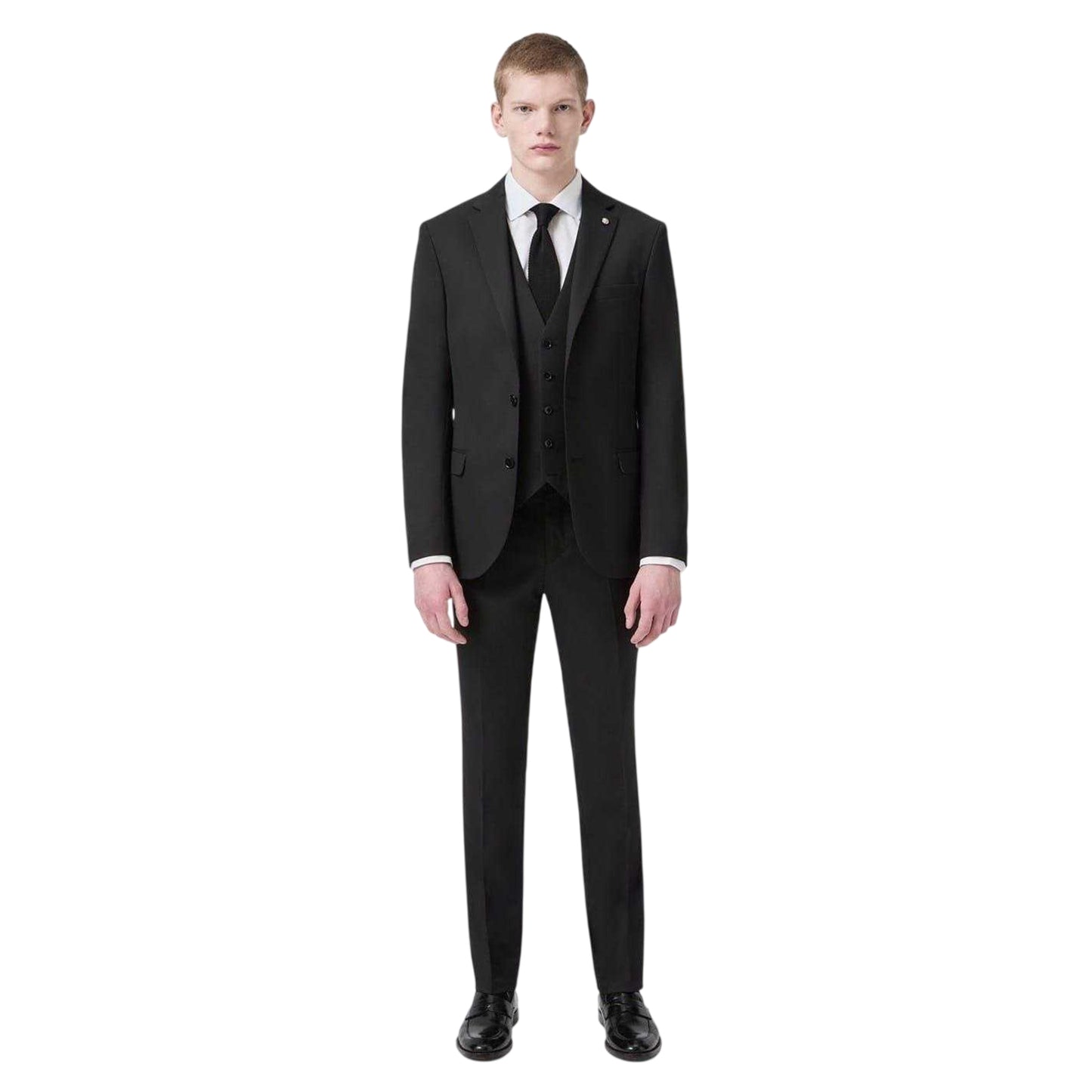 Black - Side - Twisted Tailor Mens Formal Trousers