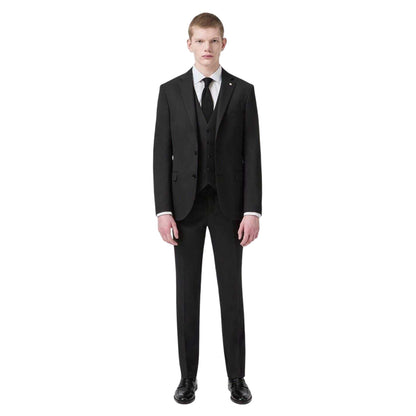 Black - Side - Twisted Tailor Mens Formal Trousers