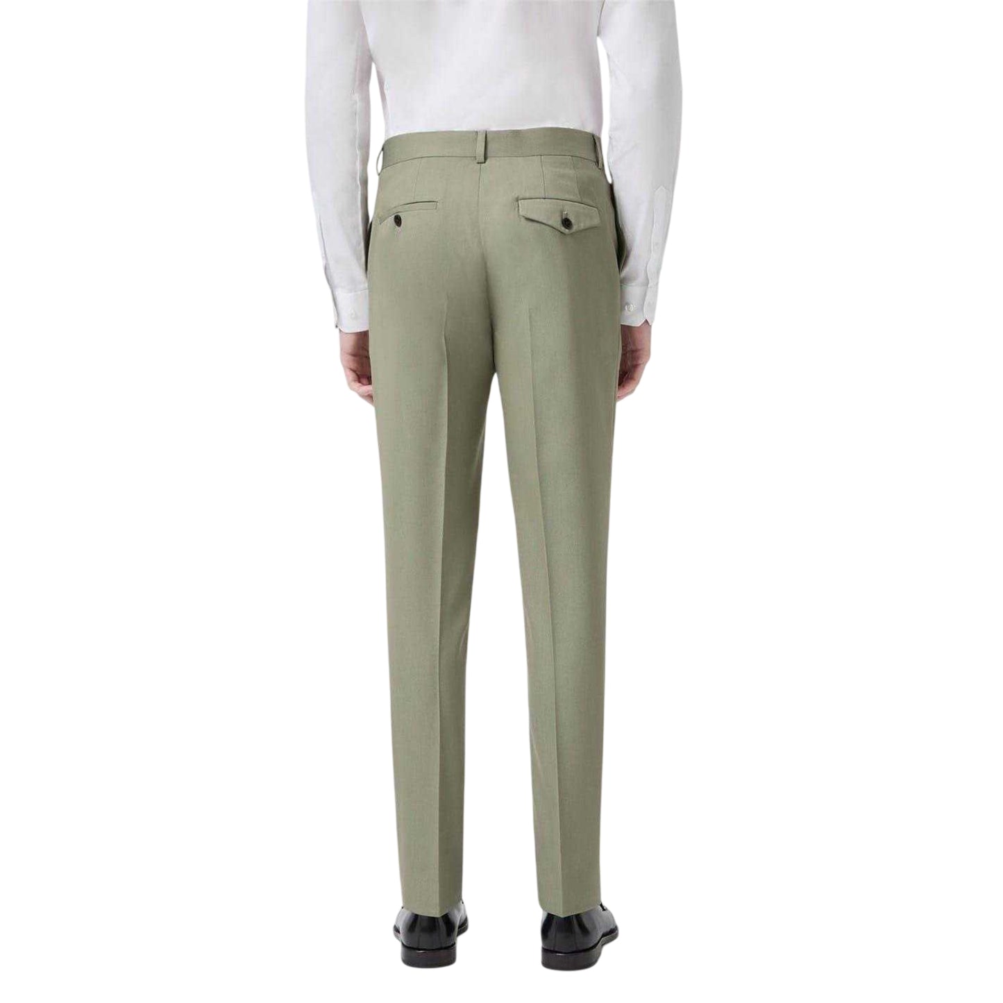 Khaki Green - Back - Twisted Tailor Mens Formal Trousers
