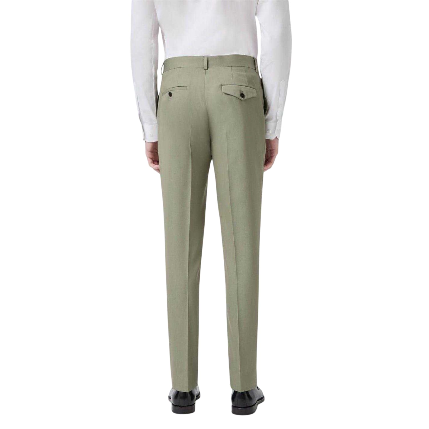 Khaki Green - Back - Twisted Tailor Mens Formal Trousers