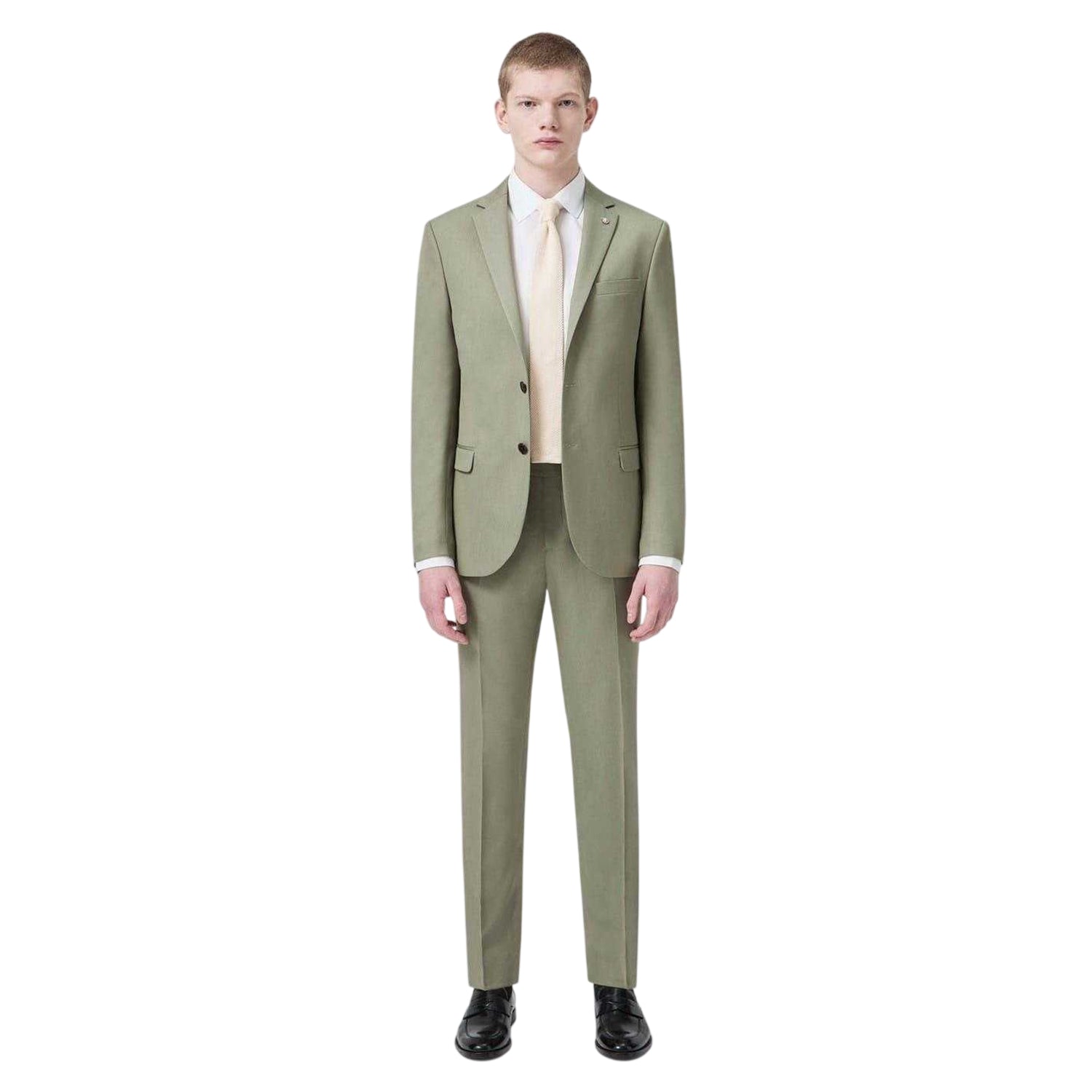 Khaki Green - Side - Twisted Tailor Mens Formal Trousers