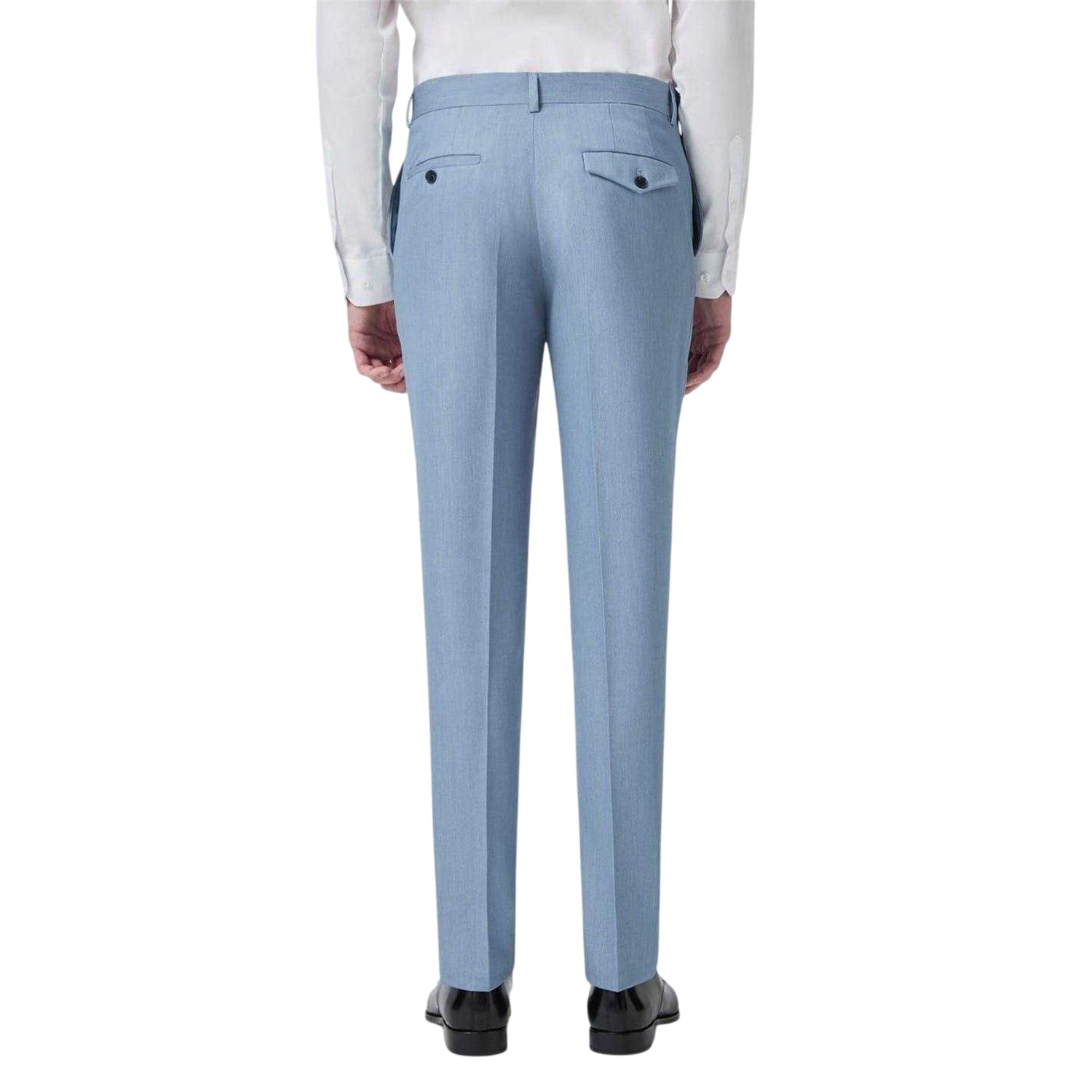 Light Blue - Back - Twisted Tailor Mens Formal Trousers