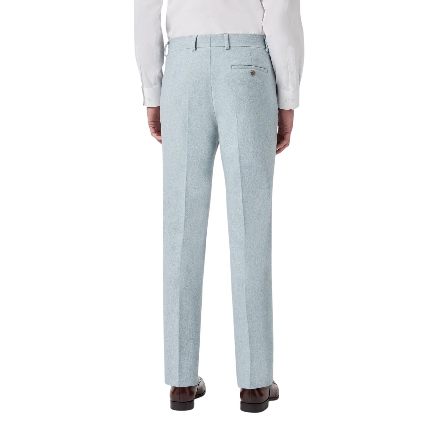 Blue - Back - Without Prejudice Mens Archer Wool Slim Trousers
