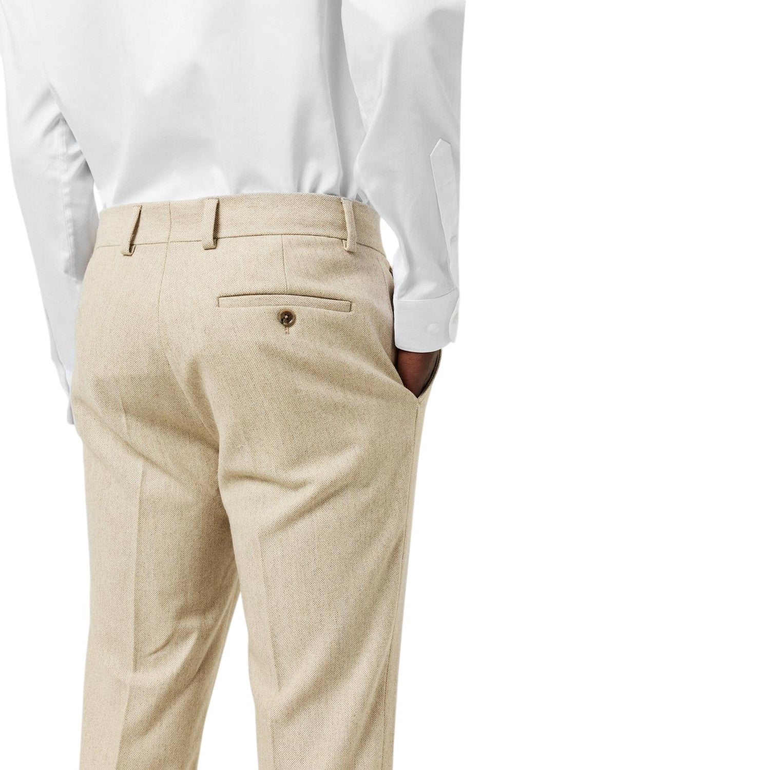Neutral - Side - Without Prejudice Mens Archer Wool Slim Trousers