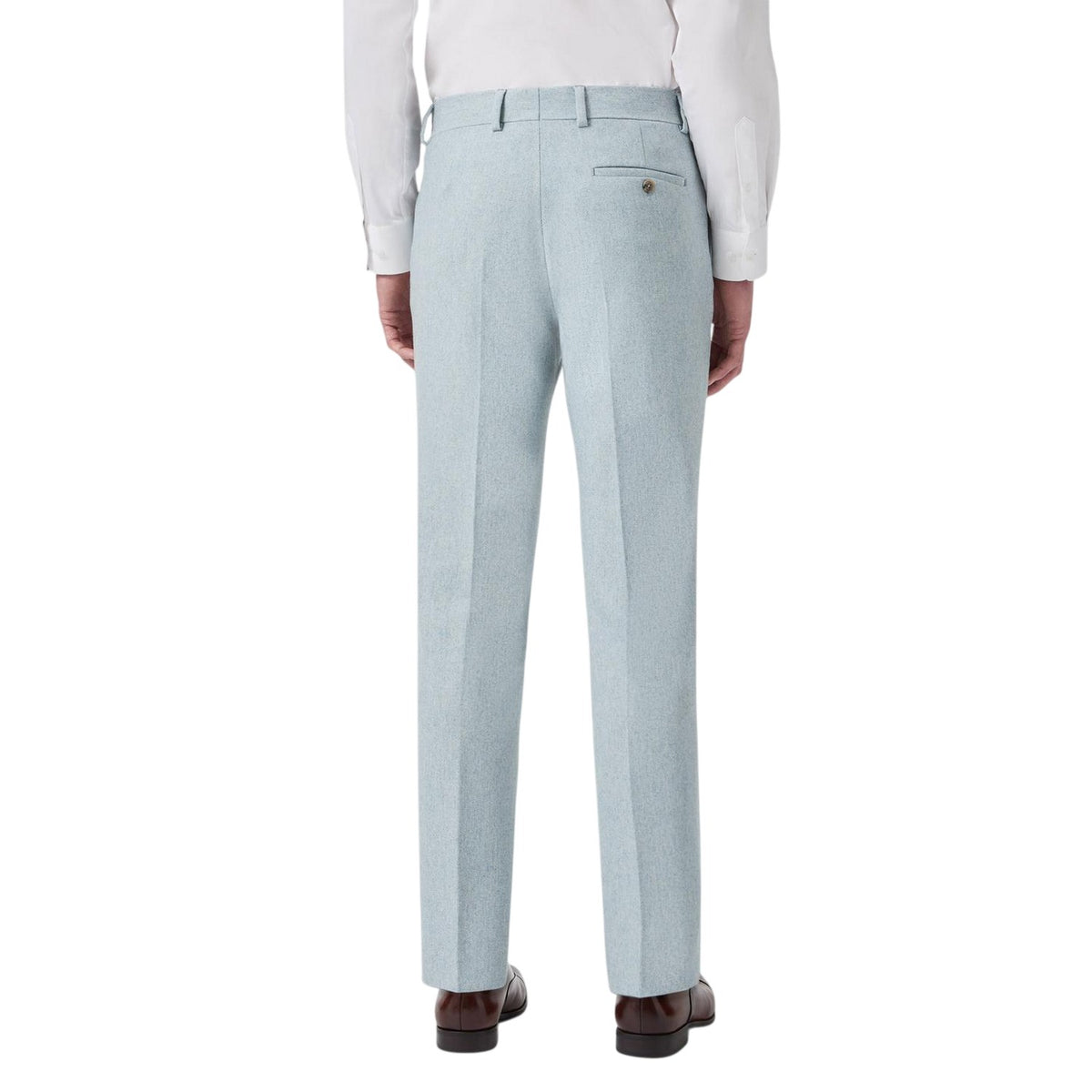Blue - Back - Without Prejudice Mens Archer Wool Slim Trousers