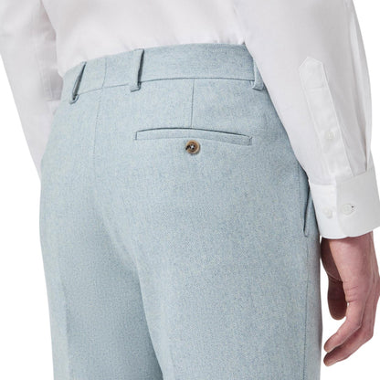 Blue - Side - Without Prejudice Mens Archer Wool Slim Trousers