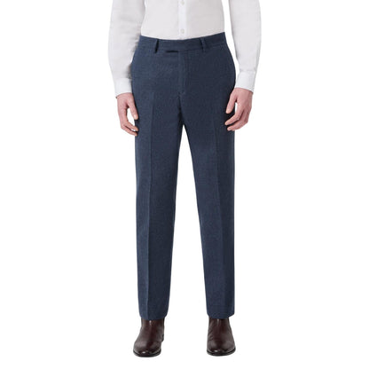 Navy Blue - Front - Without Prejudice Mens Archer Wool Slim Trousers