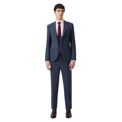 Navy Blue - Lifestyle - Without Prejudice Mens Archer Wool Slim Trousers