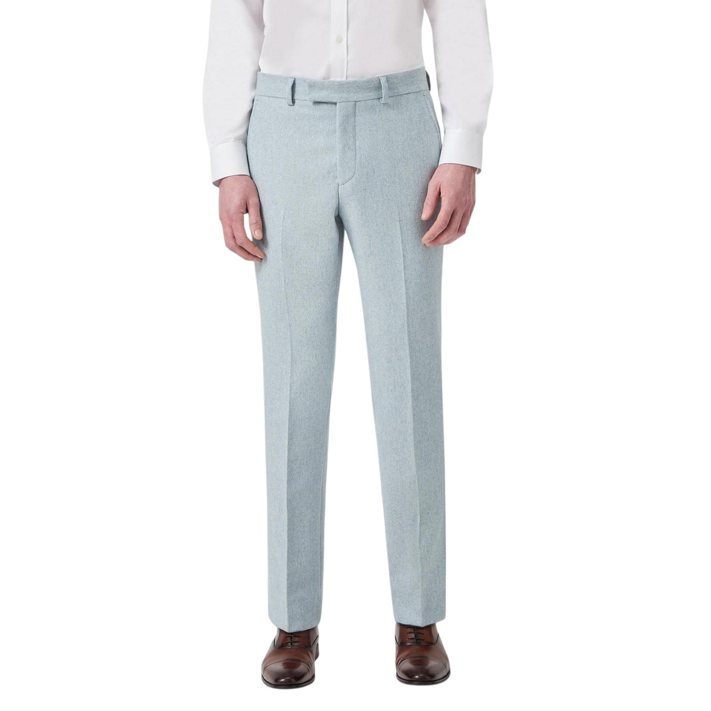 Blue - Front - Without Prejudice Mens Archer Wool Slim Trousers