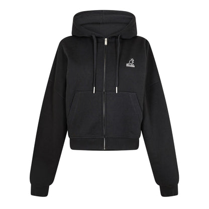 Black - Front - Kangol Womens-Ladies Ribbed Full Zip Hoodie