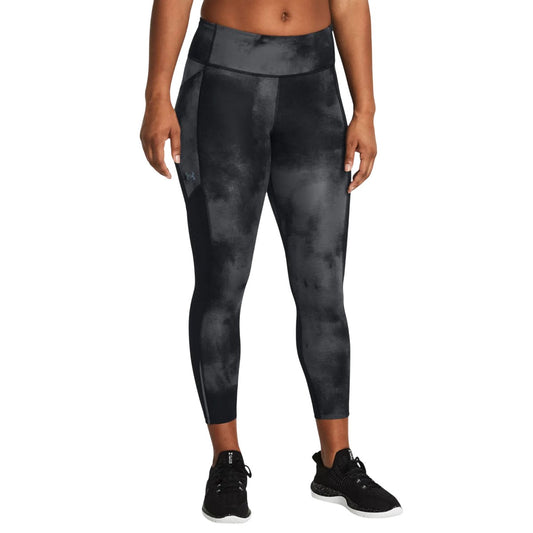 Black - Front - Under Armour Womens-Ladies Launch Printed Leggings