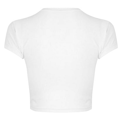 White - Back - New Balance Womens-Ladies Performance Gym Crop Top