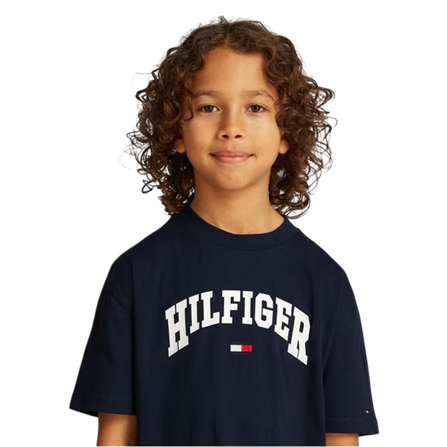 Navy Night - Side - Tommy Hilfiger Childrens-Kids Varsity Logo Regular T-Shirt
