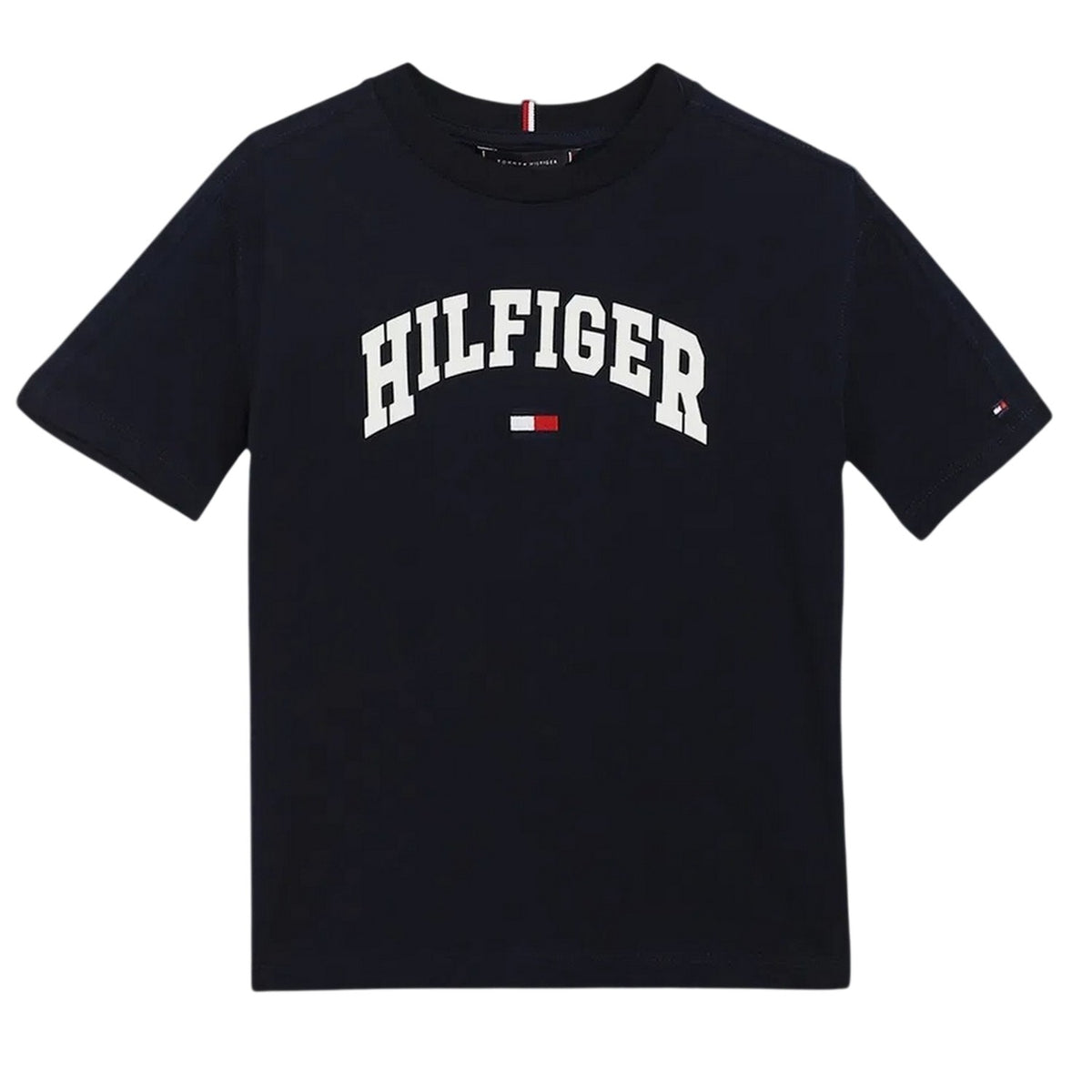 Navy Night - Front - Tommy Hilfiger Childrens-Kids Varsity Logo Regular T-Shirt