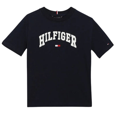 Navy Night - Front - Tommy Hilfiger Childrens-Kids Varsity Logo Regular T-Shirt