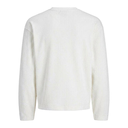 Cloud Dancer - Back - Jack And Jones Mens Ribbed Relaxed Fit Jumper