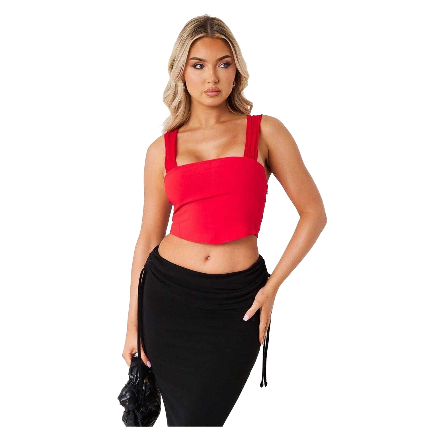 Red - Front - Missy Empire Womens-Ladies Fitted Corset Top