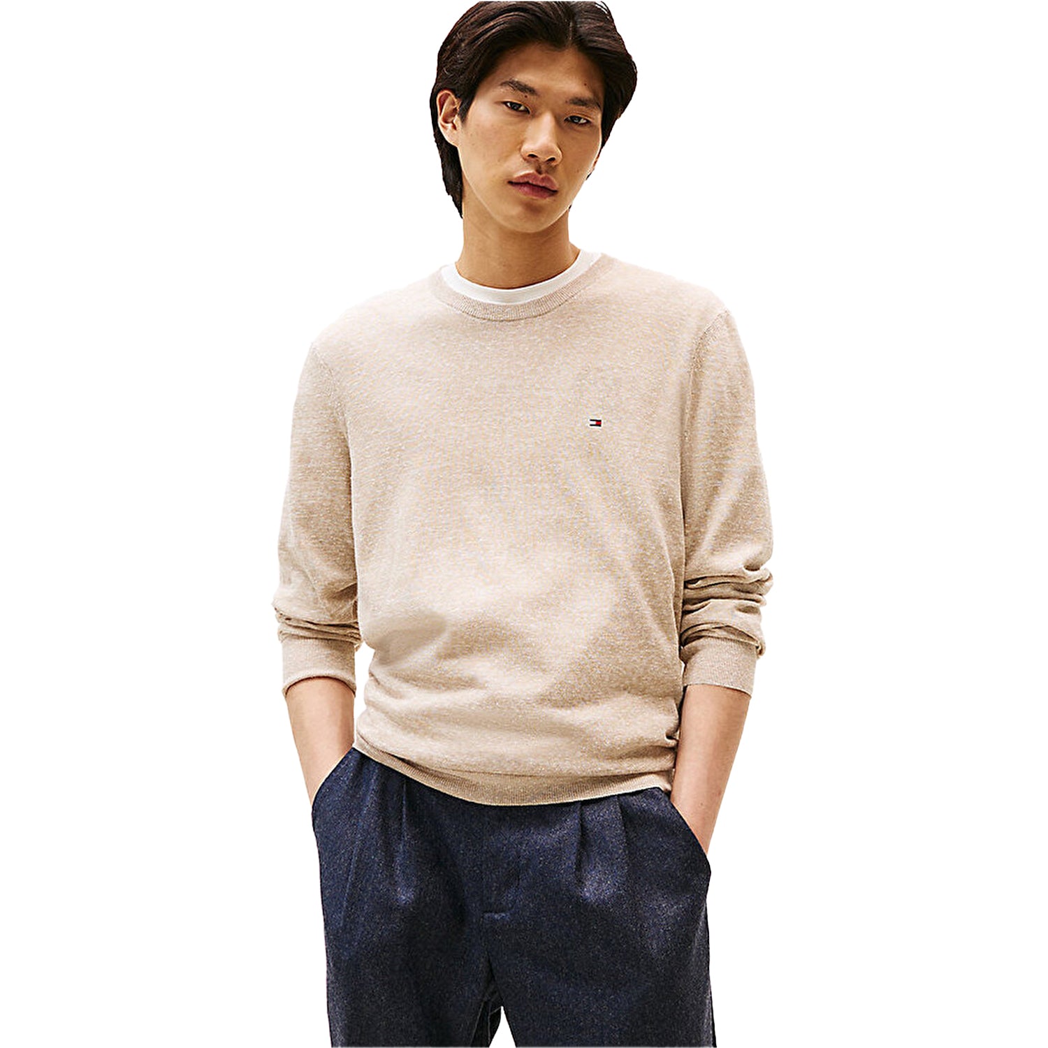 Oatmilk Beige - Side - Tommy Hilfiger Mens Sweater Top