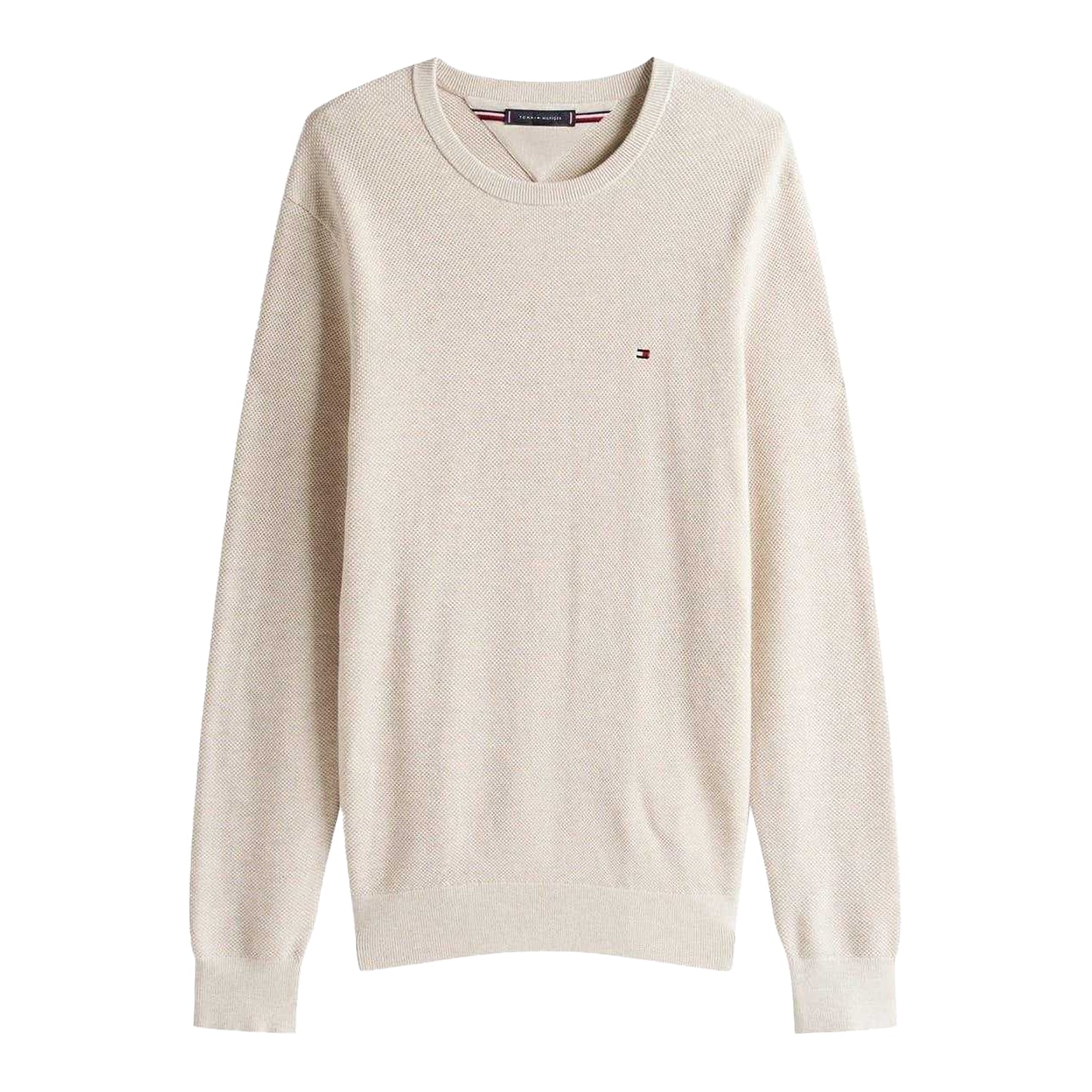 Oatmilk Beige - Front - Tommy Hilfiger Mens Sweater Top