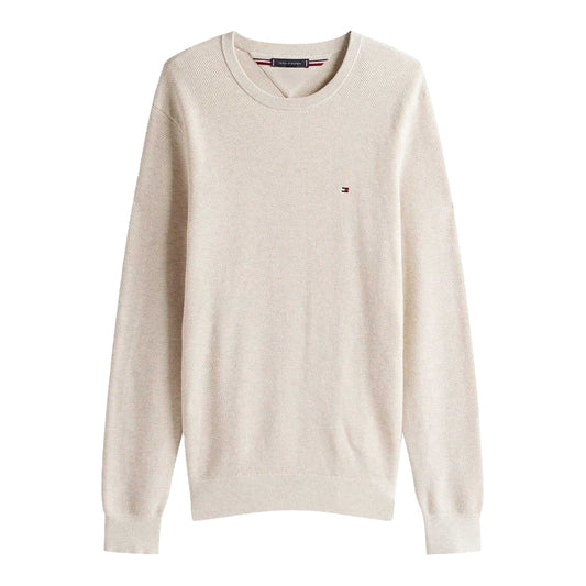 Oatmilk Beige - Front - Tommy Hilfiger Mens Sweater Top
