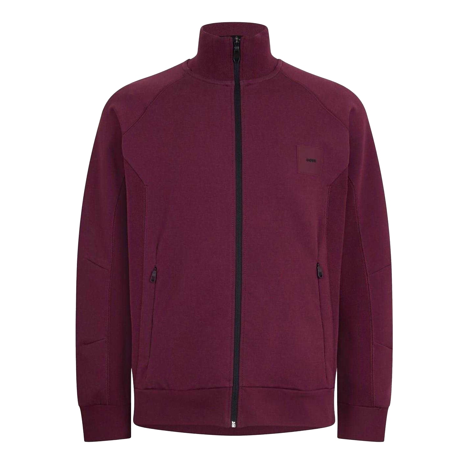 Mid Red - Front - Boss Mens Skaz Funnel Neck Raglan Sweatshirt