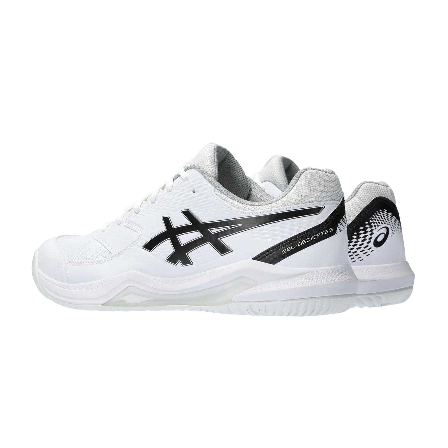 White-Black - Back - Asics Mens Dedicate 8 Tennis Shoes