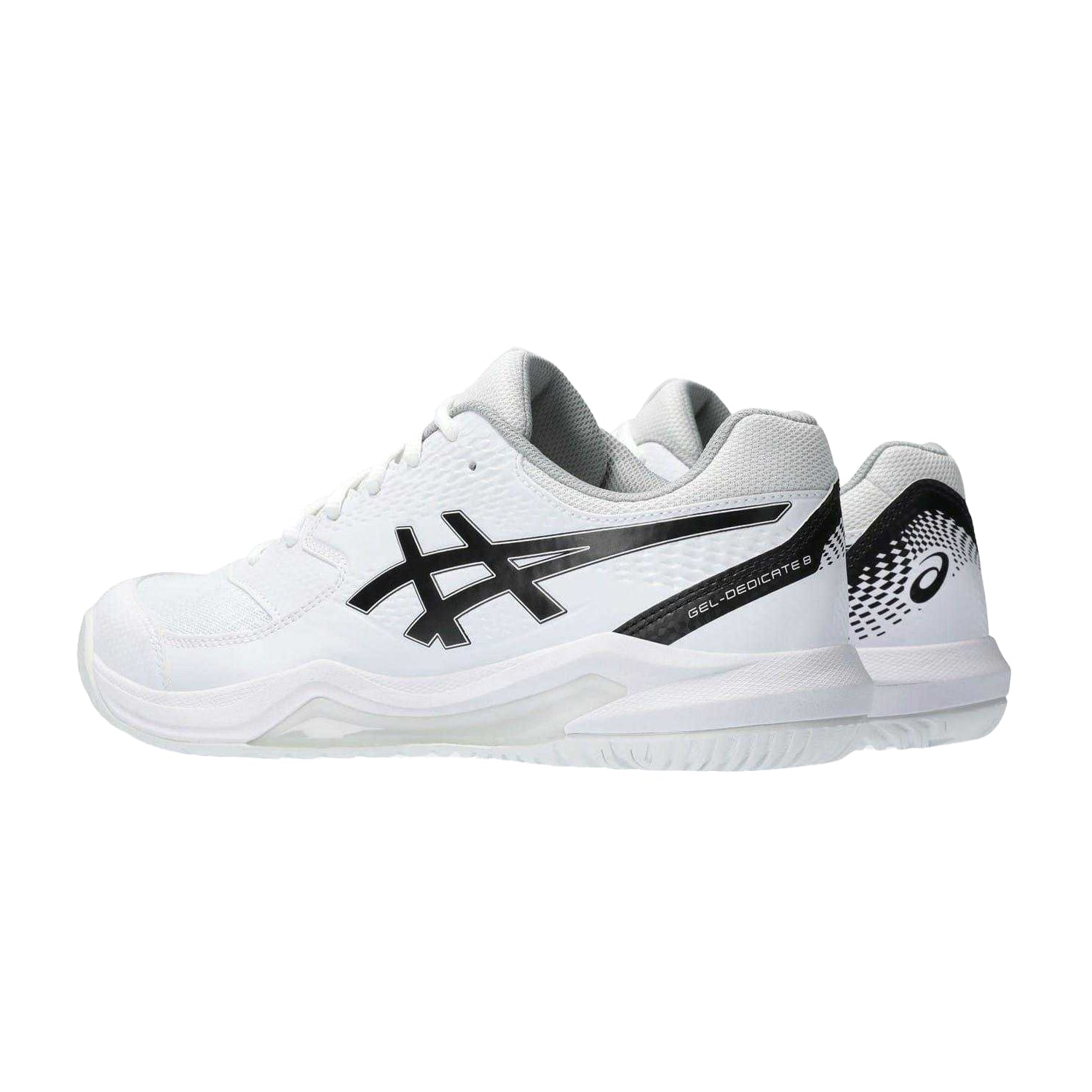 White-Black - Back - Asics Mens Dedicate 8 Tennis Shoes