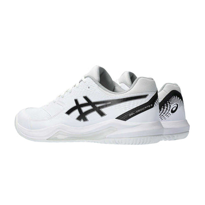 White-Black - Back - Asics Mens Dedicate 8 Tennis Shoes
