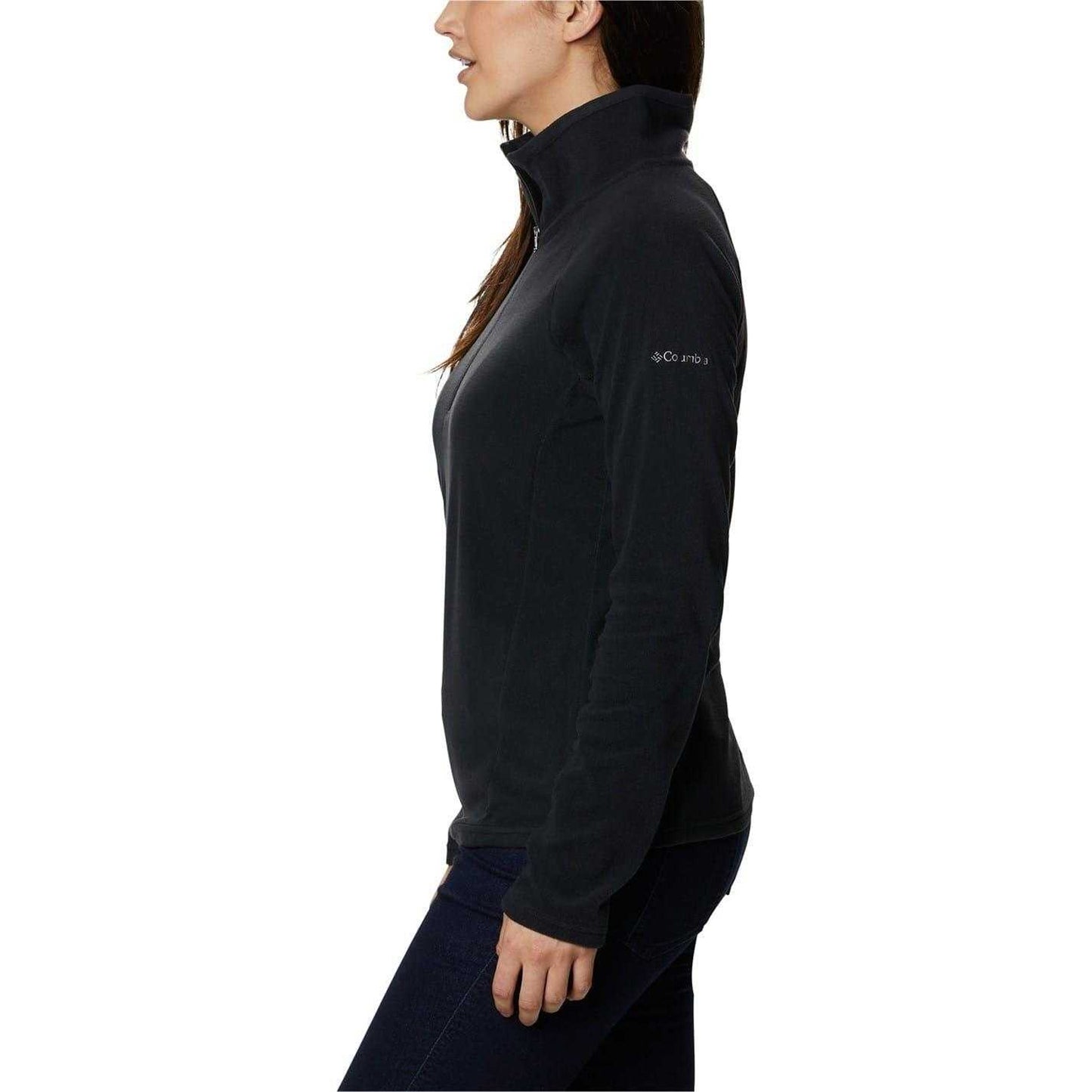 Black - Side - Columbia Womens-Ladies Glacial IV Funnel Neck Raglan Sweatshirt