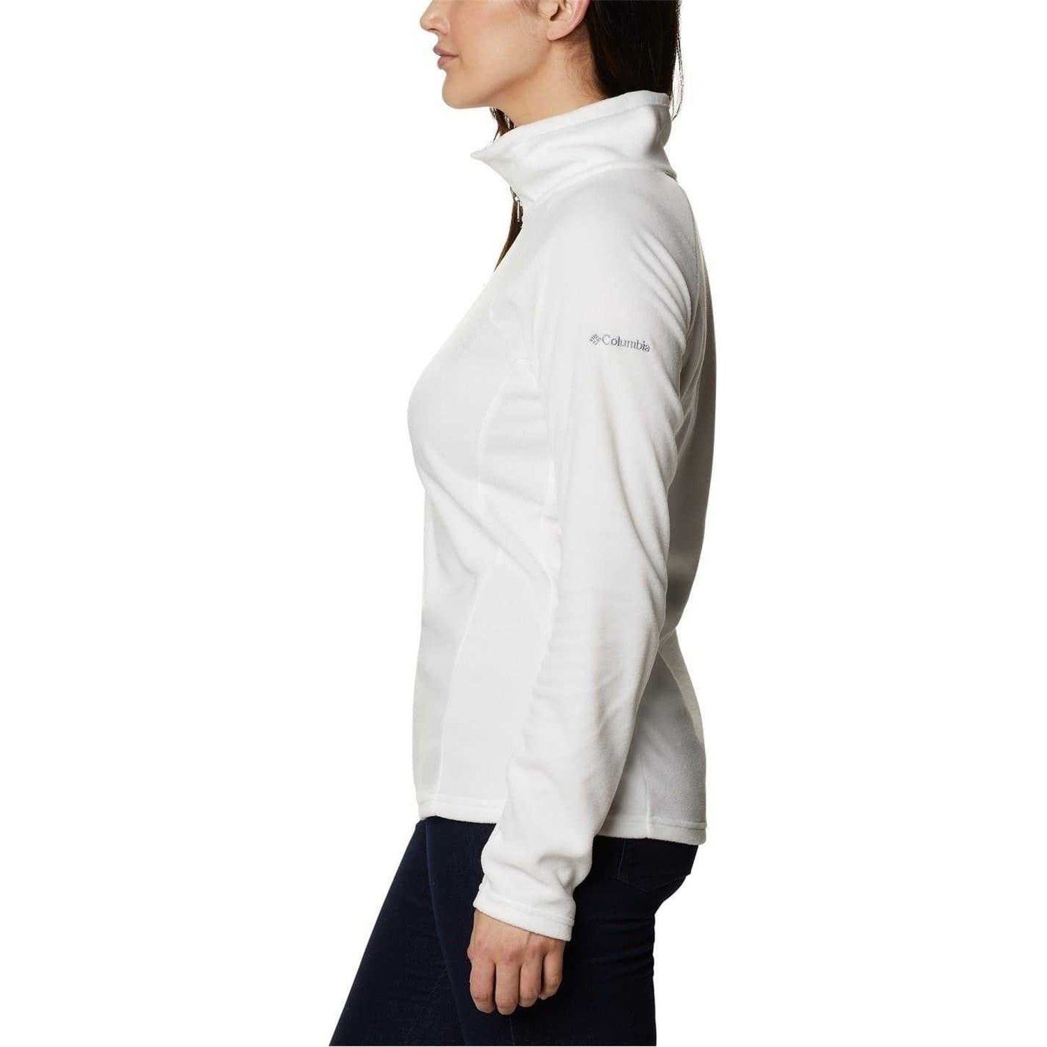 White - Side - Columbia Womens-Ladies Glacial IV Funnel Neck Raglan Sweatshirt