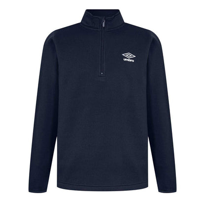 Dark Navy - Front - Umbro Mens Club Essential Quarter Zip Regular Sweatshirt