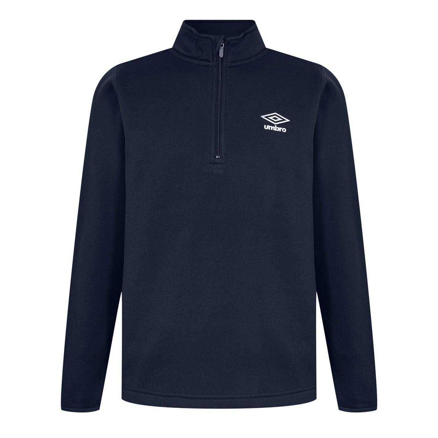 Dark Navy - Front - Umbro Mens Club Essential Quarter Zip Regular Sweatshirt