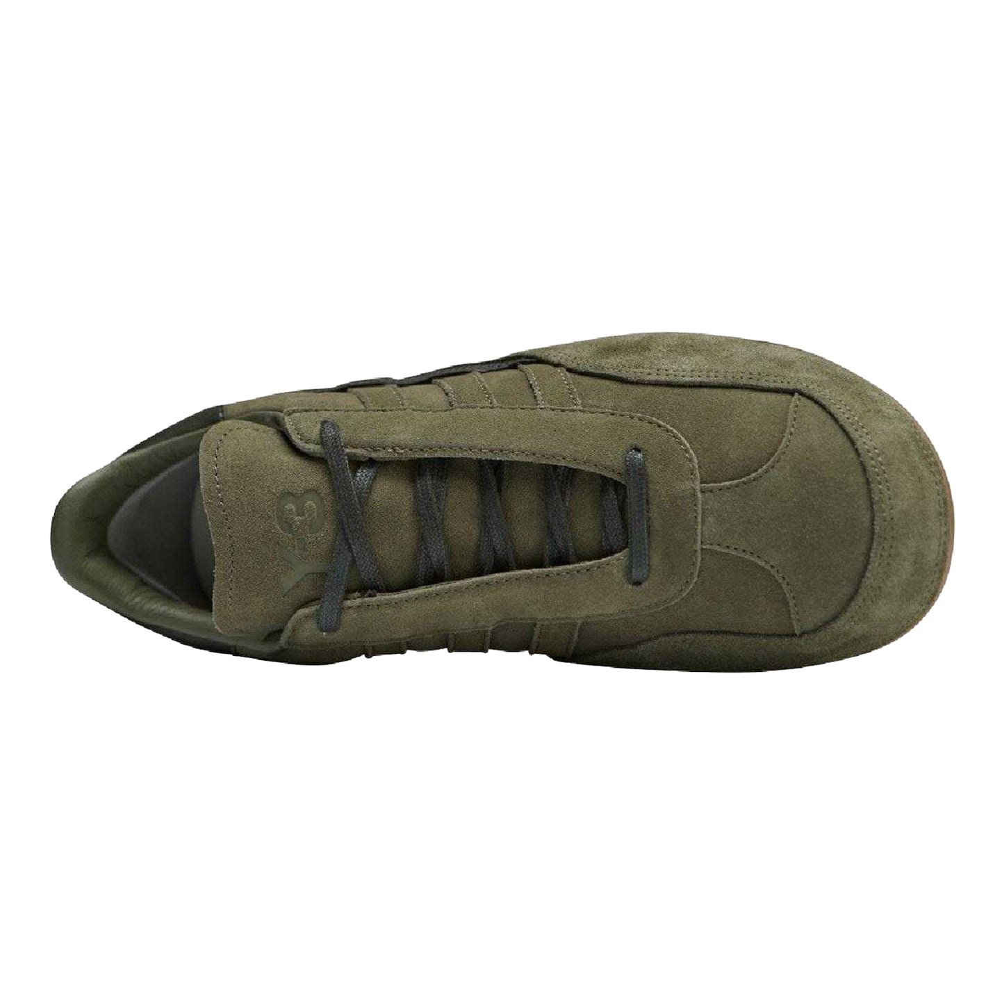 Olive - Side - Y-3 Mens Gazelle Suede Trainers