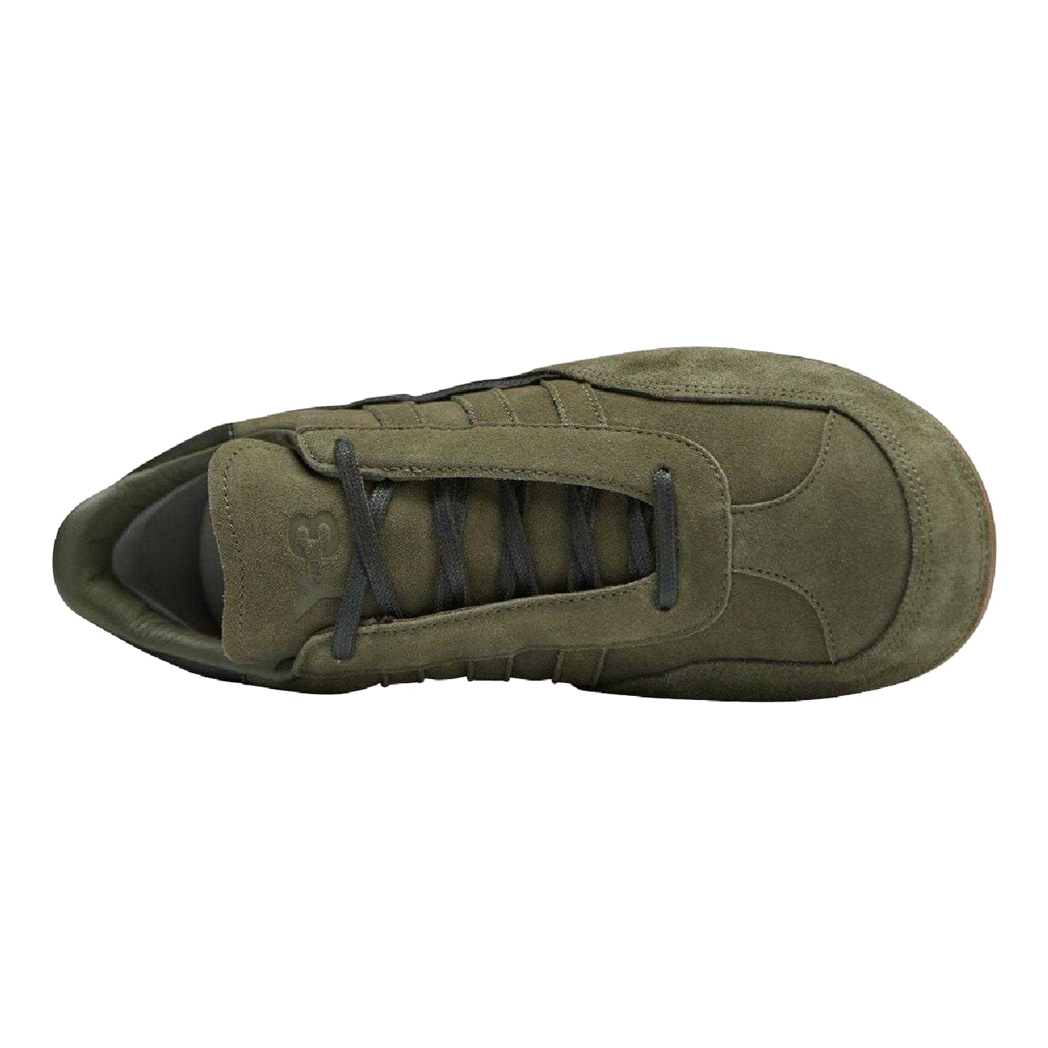 Olive - Side - Y-3 Mens Gazelle Suede Trainers