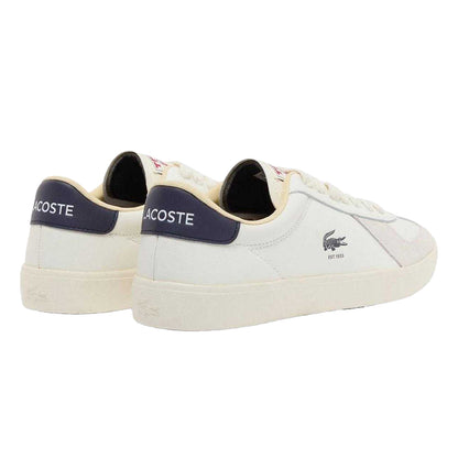 White-Navy - Back - Lacoste Mens Baseshot Pro Leather Trainers